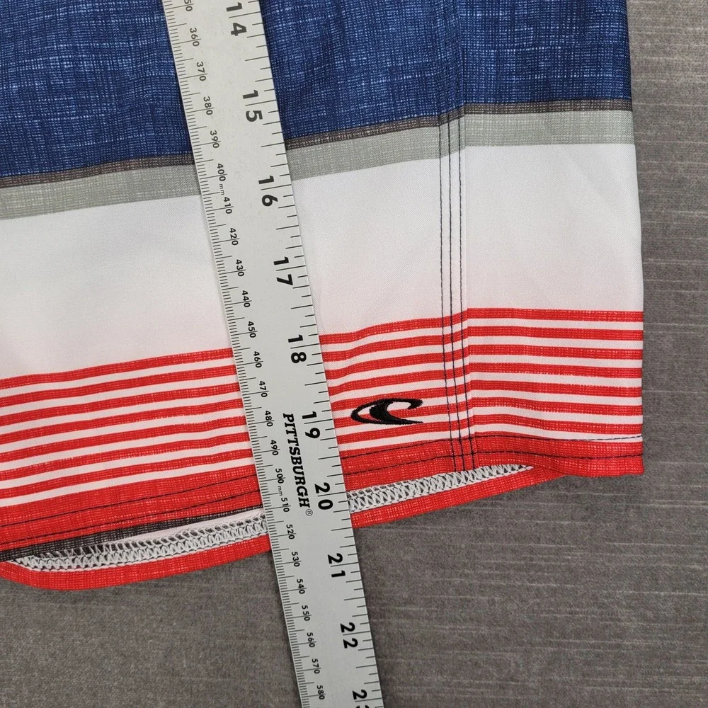 ONeill‎ Mens Blue Red White Striped Board Shorts Swim Trunks Size 32